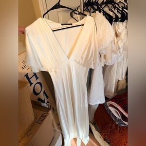 Abercrombie & Fitch Satin Cream Maxi Dress